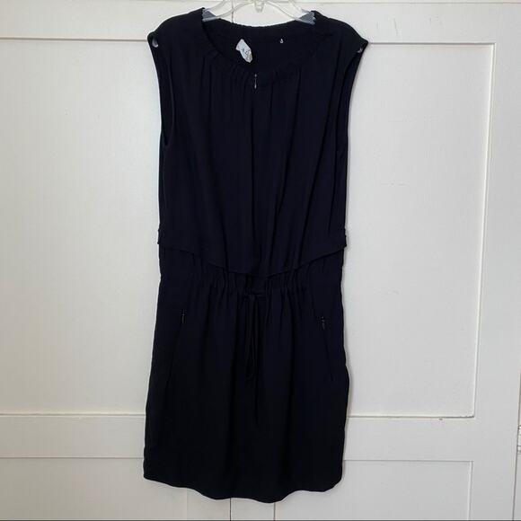 A.L.C. Common BlousonTop Drawstring Black Dress 2 - Picture 2 of 8